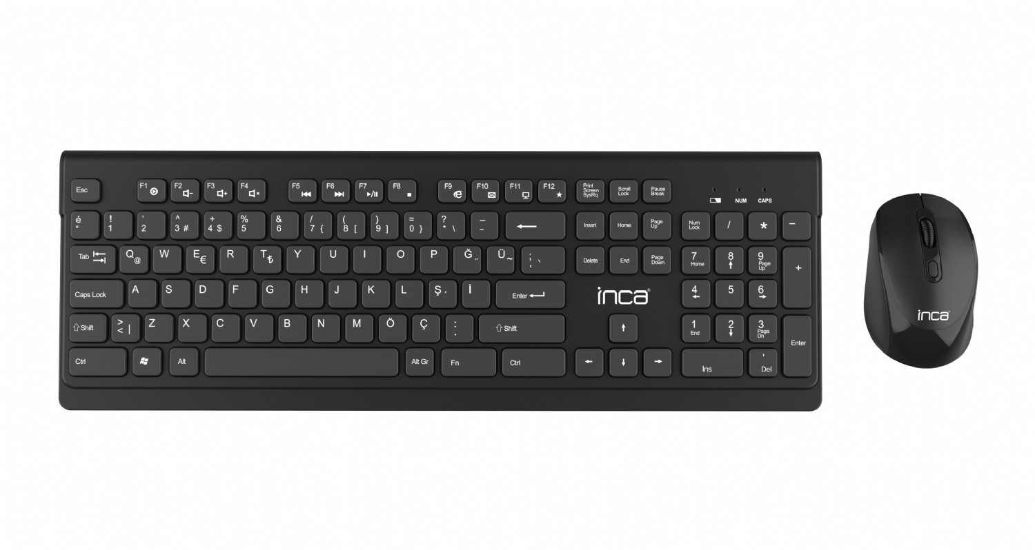 INCA Tastatur IWS-519    Wireless Set, Multimedia, Slim, SW retail