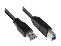 USB3.0 Kabel A-B schwarz 0,2m