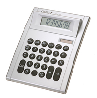 50 DC - Desktop - Display-Rechner - 8 Ziffern - 1 Zeilen - Batterie/Solar - Silber