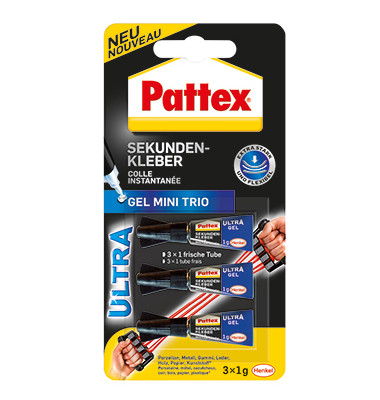 Sekundenkleber Ultra Gel Mini Trio 3 Tuben… 1 g