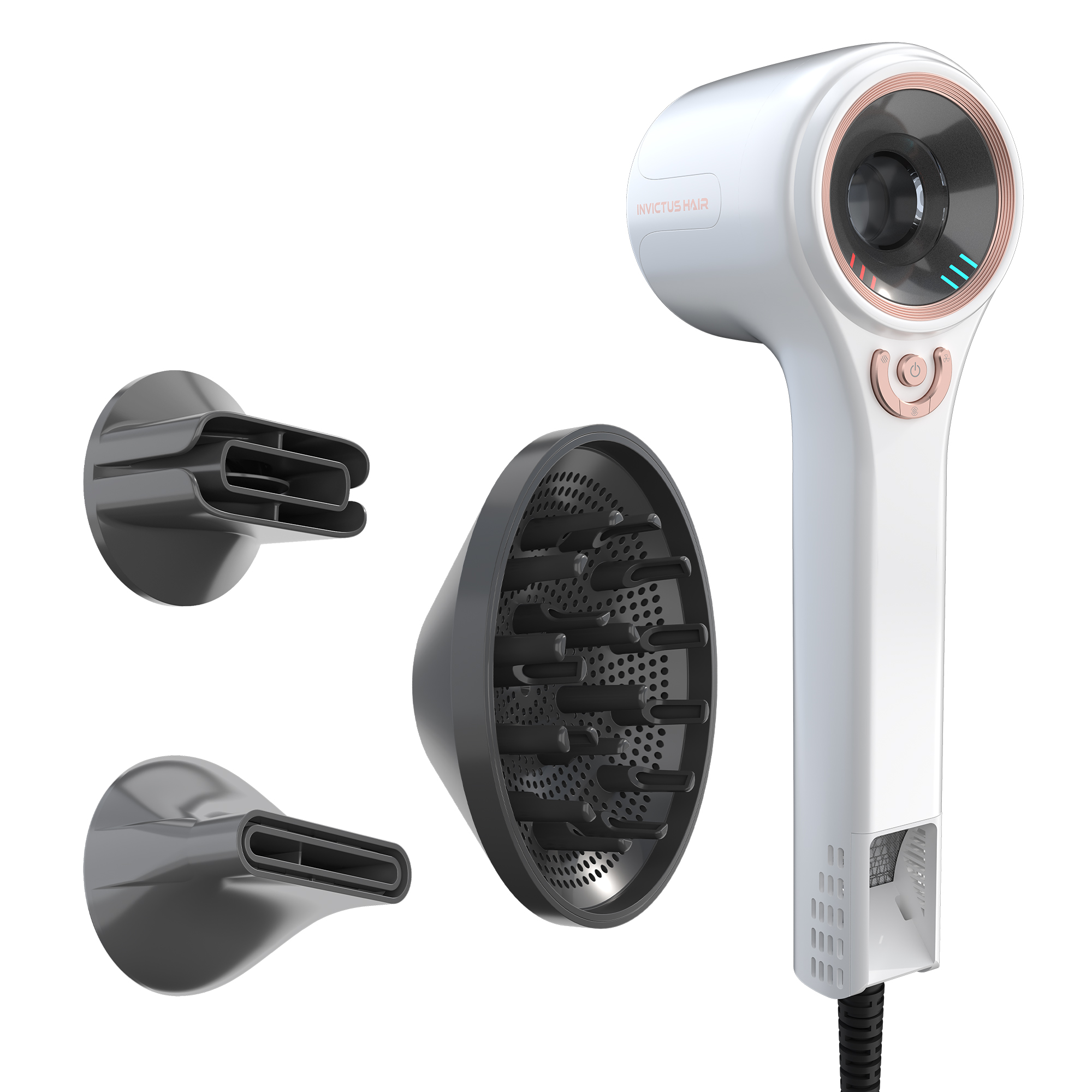 Hair D7 Haartrockner Set 4-tlg, 1600 W, Perlmuttweiss