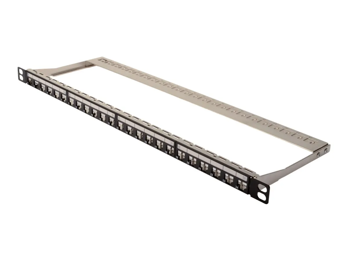 Patchpanel 0,5HE 24-Port Modular  geschirmt schwarz