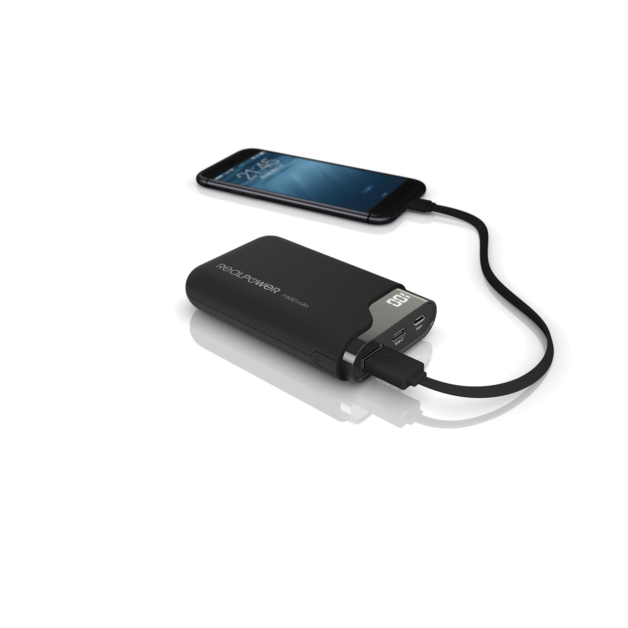 Ultron PB-7500C - Schwarz - Universal - CE - 7500 mAh - USB - 5 V