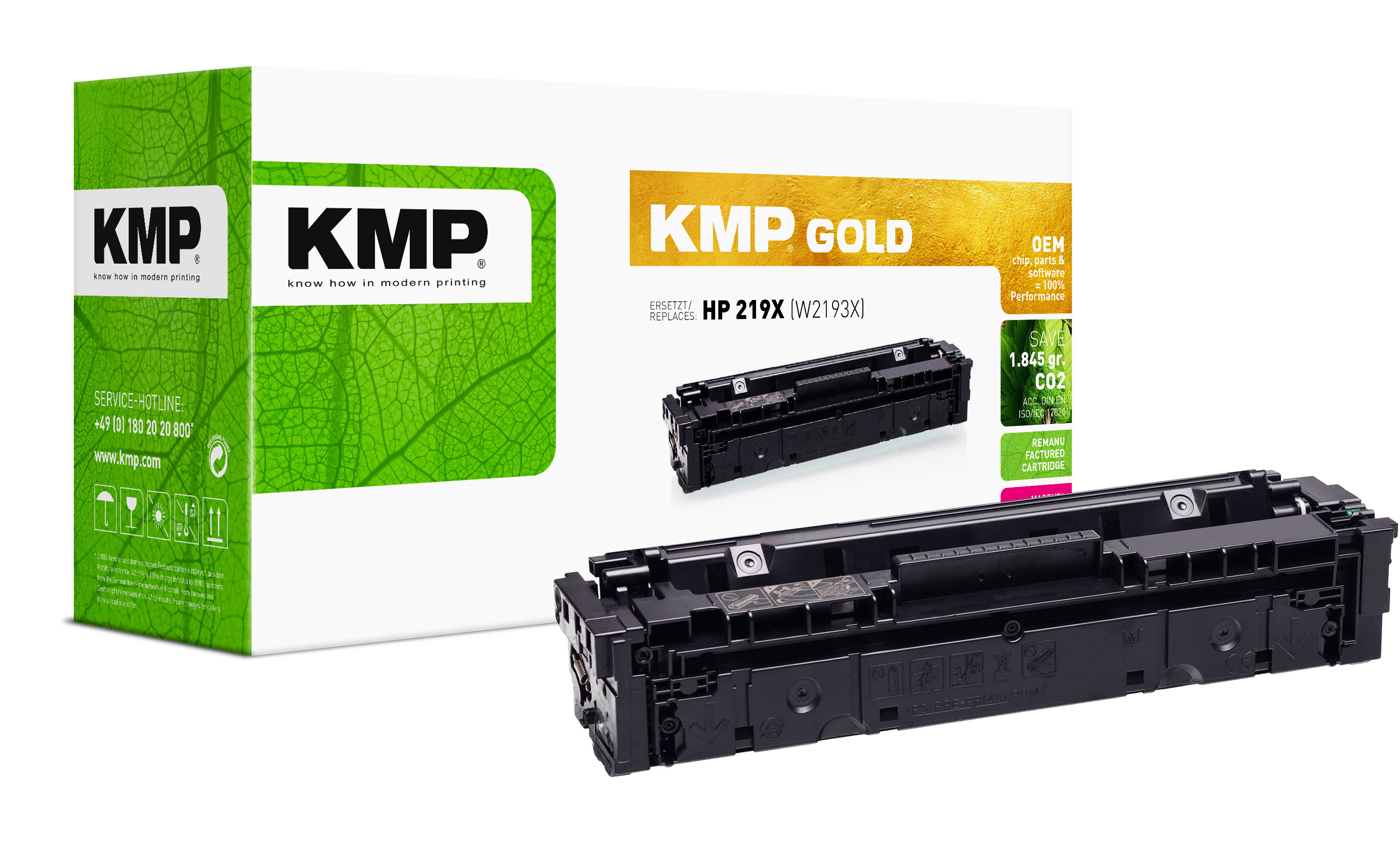 KMP GOLD Toner HP 219X (W2193X) magenta 2500 Seiten remanufactured