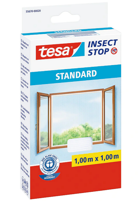 INSECT STOP Standard Fliegengitter für Fenster 1,0 × 1,0 m Weiß