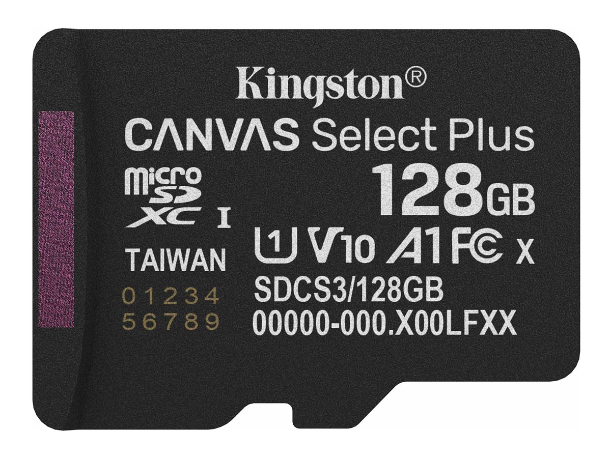SD MicroSD Card 128GB Kingston SDXC Canvas+ Gen3 o.Adapter retail