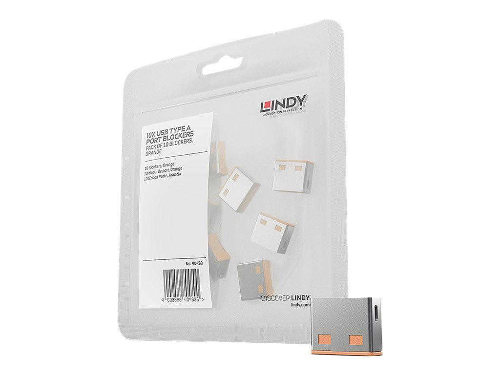 USB Typ A Port Schloss (ohne Schlüssel) - 10 Stück, Orange