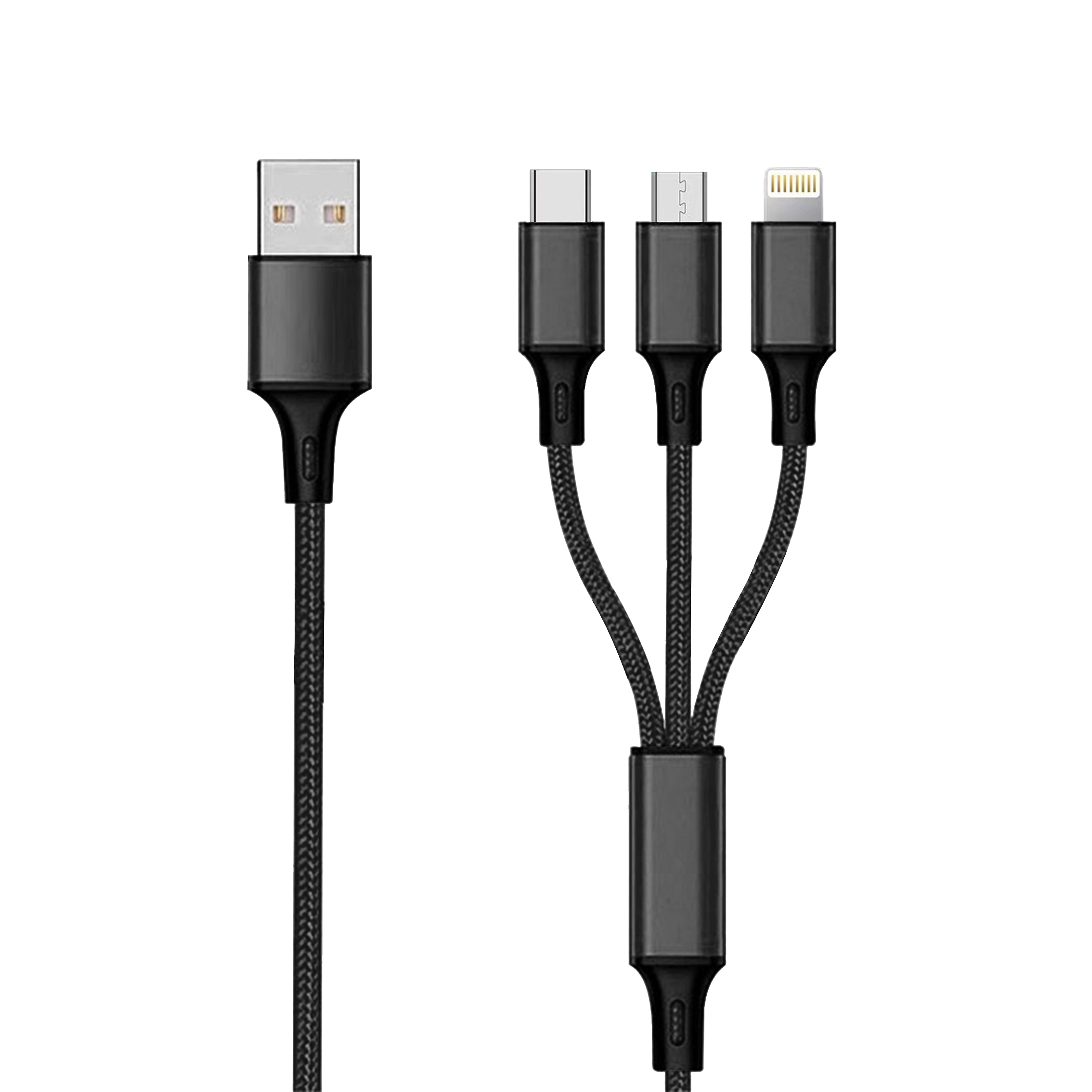 3 in 1 USB Ladekabel - schwarz - 300cm
