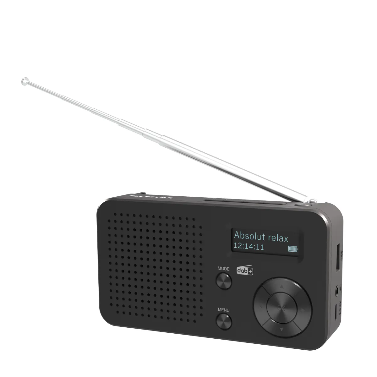 TOP 100 Schwarz – Kompaktes DAB+/UKW-Radio mit Bluetooth & Akku