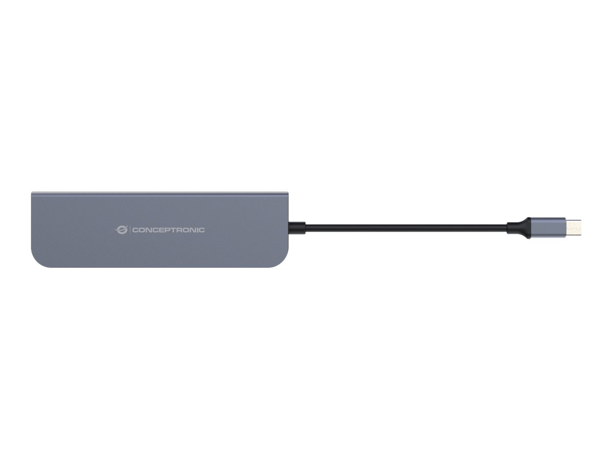 CONCEPTRONIC Dock USB-C->HDMI,2xUSB-A,SD/TF,100WPD,+ 15cm gr