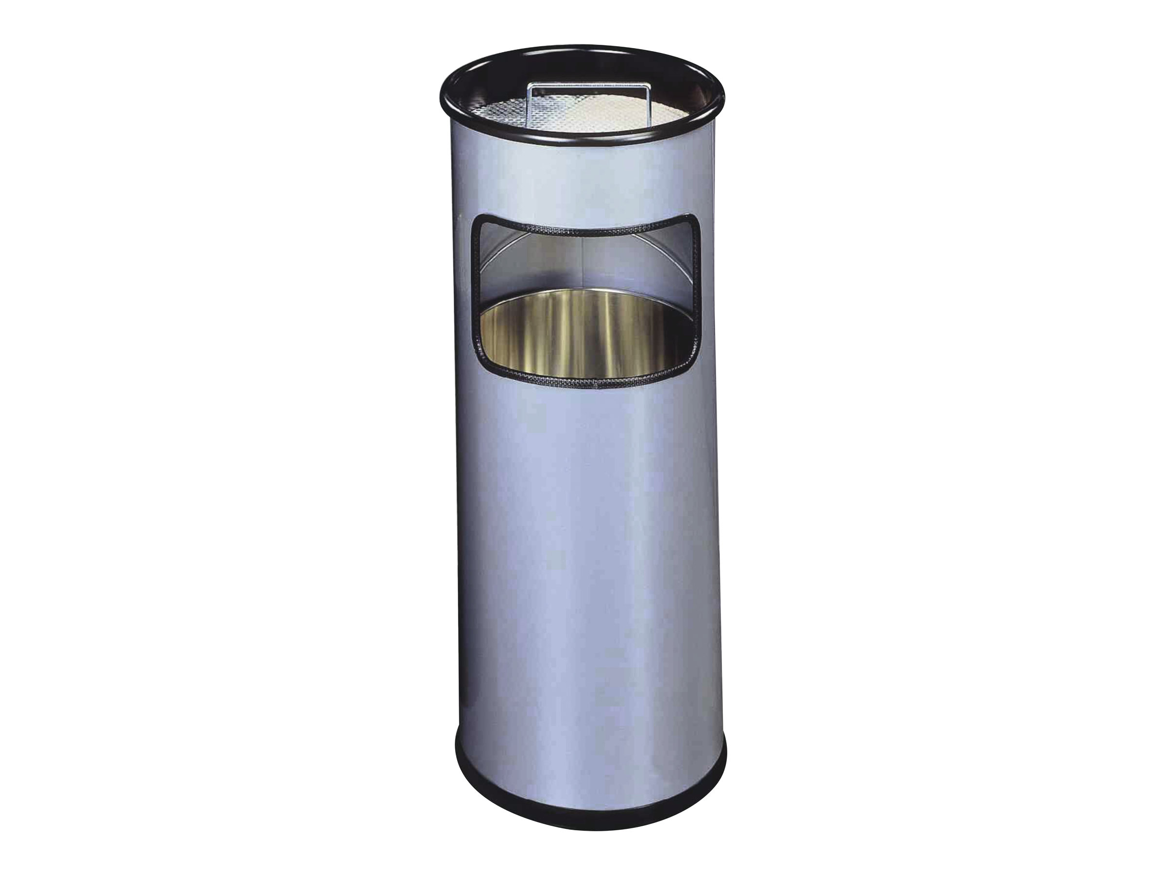 DURABLE Papierkorb Metall mit Ascher rund silber