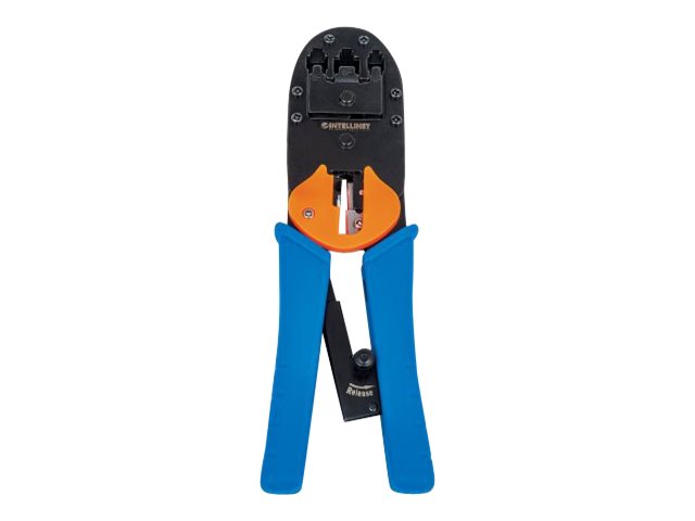 Intellinet Universal Crimpzange für Modularstecker, Für RJ45-, RJ12- und RJ11- Modularstecker